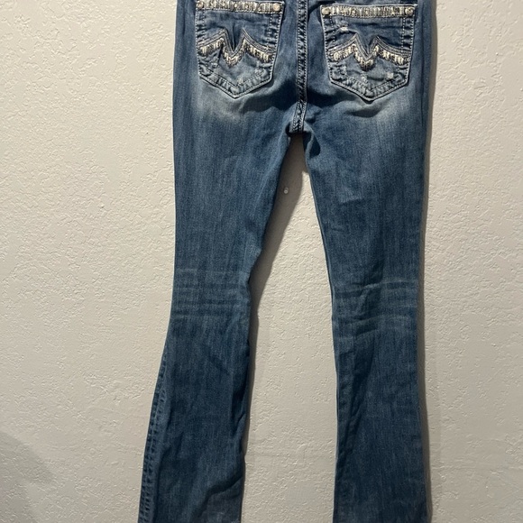 Miss Me Jeans Womens Signature Boot  Cut Distressed Medium Faded Sz 27 - Picture 3 of 6